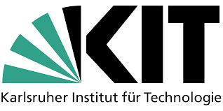 Logótipo do Instituto de Tecnologia de Karlsruhe com um leque estilizado a verde e a inscrição a preto.